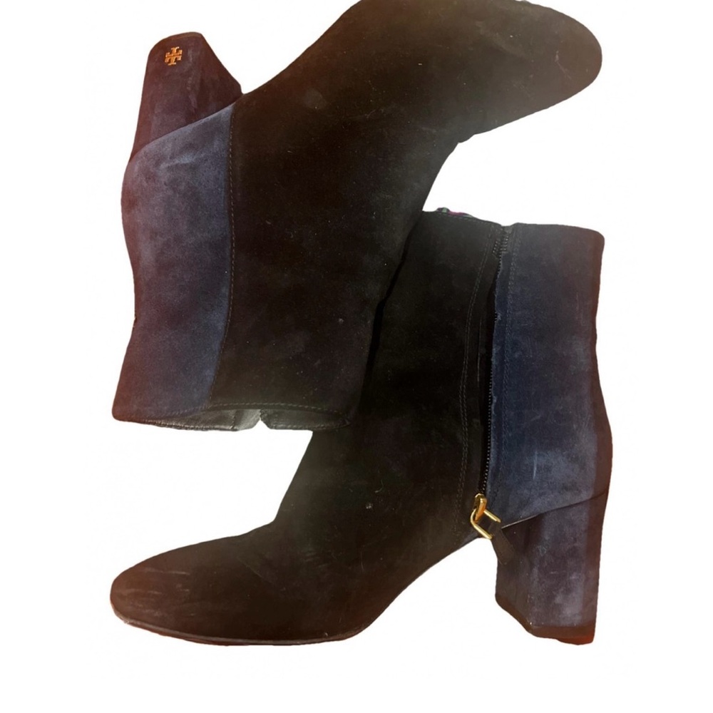 Tory Burch Black and Navy Ankle Boots
